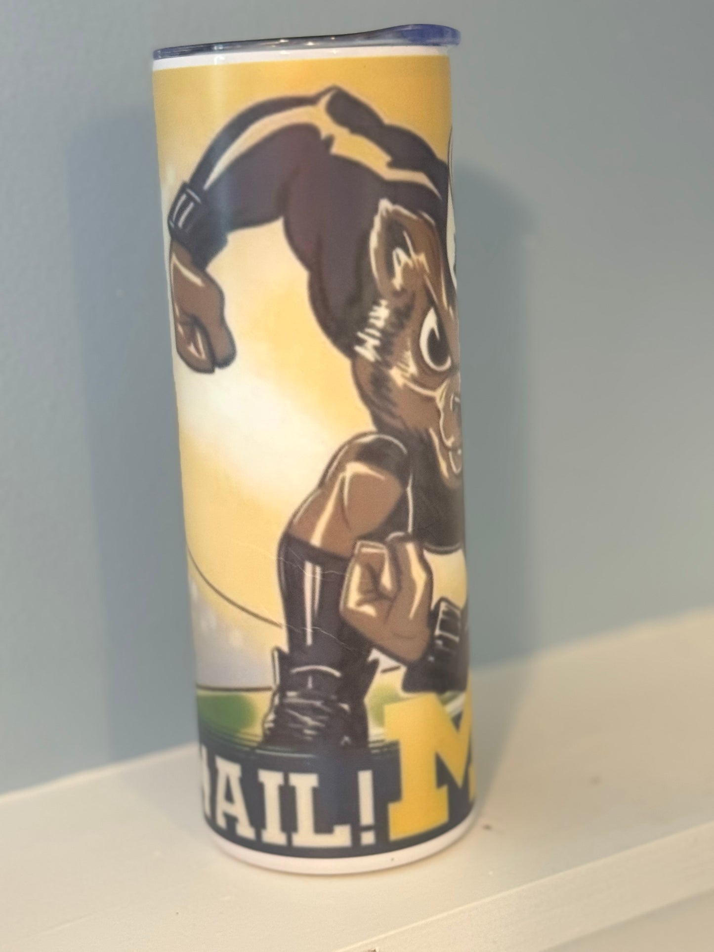 Michigan Wolverine Hat Tumbler Straw Cup