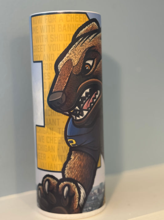 Michigan Wolverine Tumbler Straw Cup