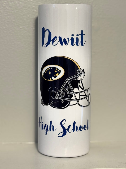 Dewitt High School Helmet Tumbler Straw Cup