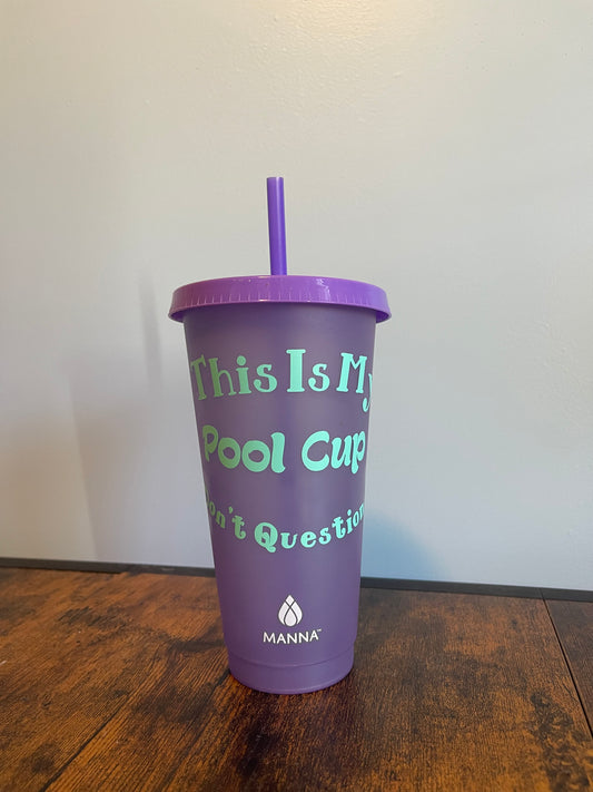 Purple Pool Straw Cup