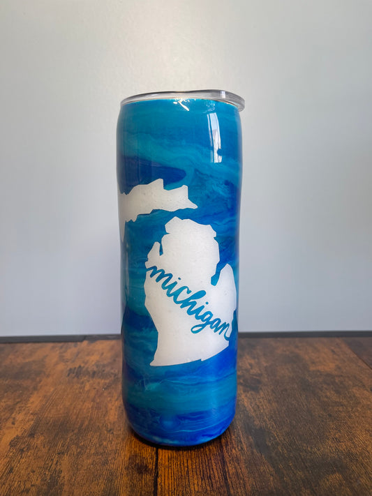 Show your Michigan Spirit Tumbler Straw Cup