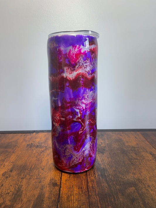 Hot Pink Swirls Tumbler Straw Cup