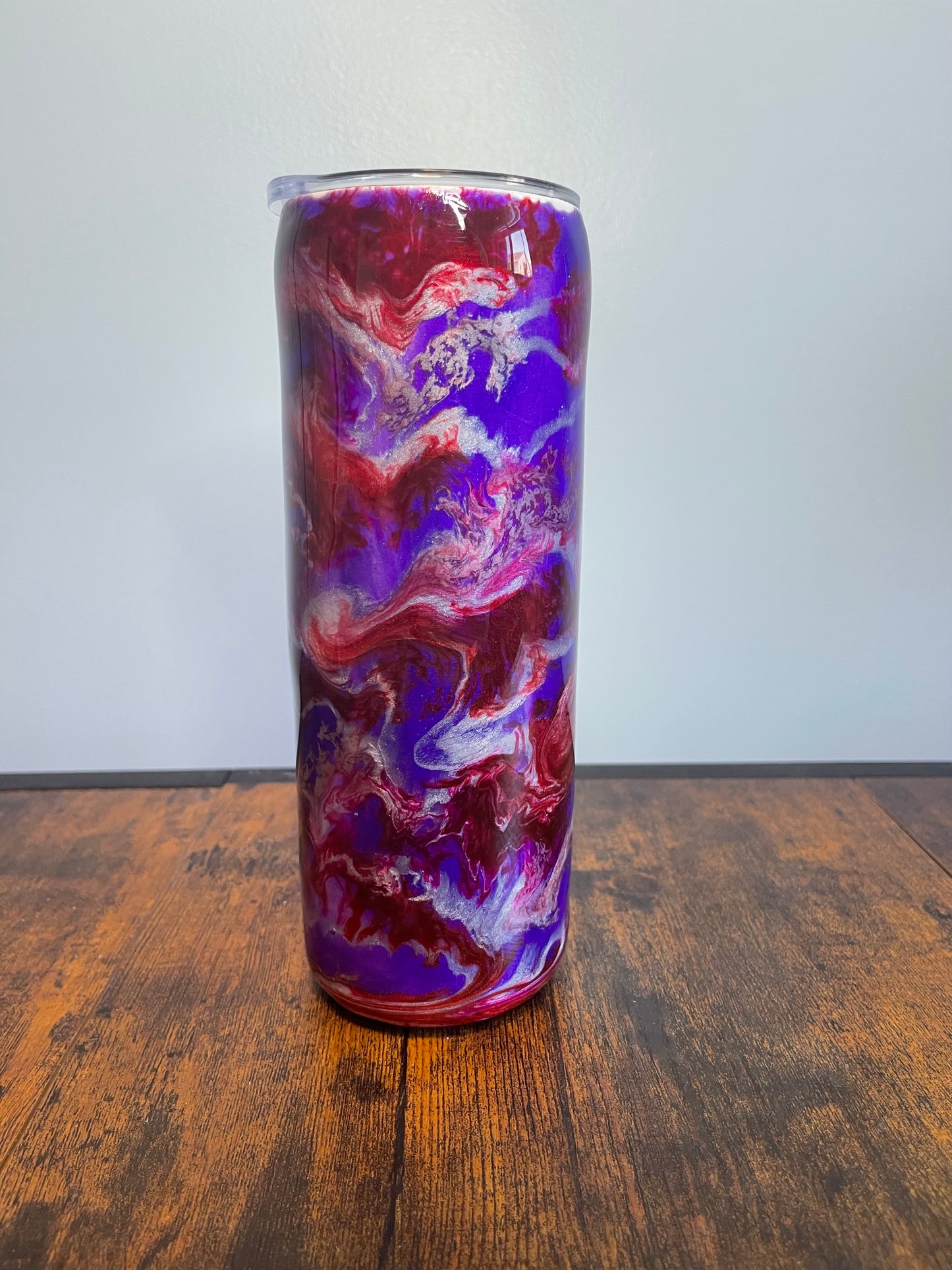 Hot Pink Swirls Tumbler Straw Cup