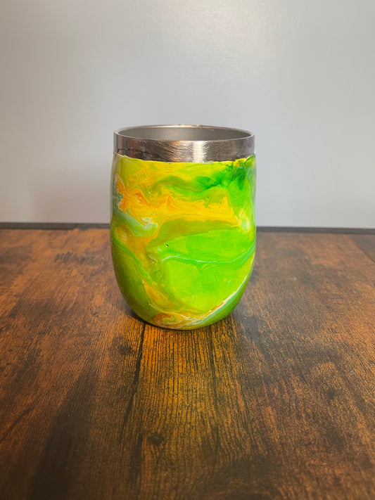 Sunny Fields of Green Wine Tumbler Straw Cup